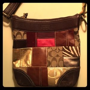 Coach patchwork shoulder bag, multicolor